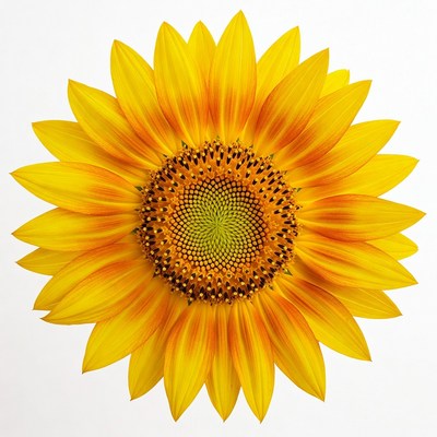 Sunflower on white background