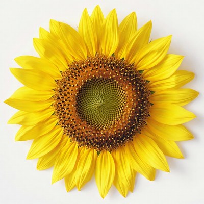Sunflower on white background