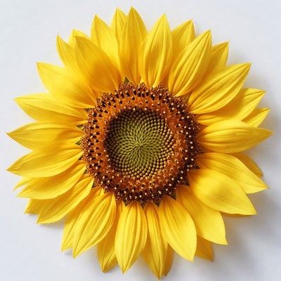 Sunflower on white background