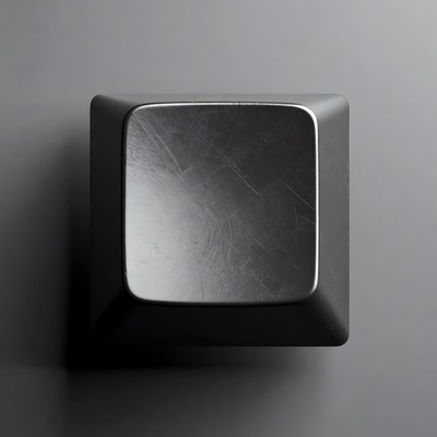 Black Metallic Keyboard Key