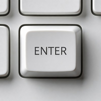 White ENTER Keyboard Key