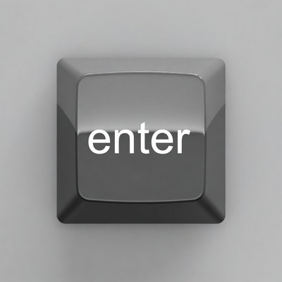 Gray Enter Keyboard Key