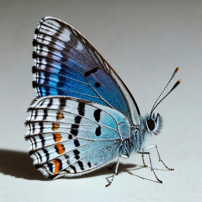 Blue butterfly with orange spots