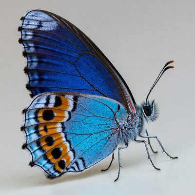Blue butterfly with orange spots