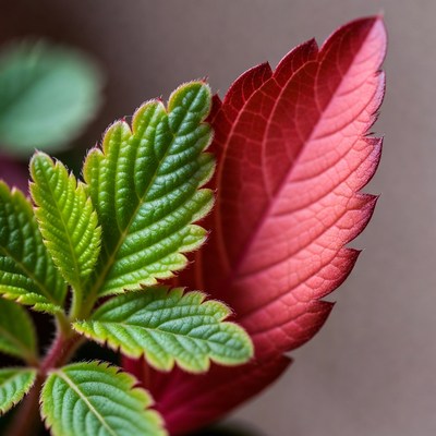 Green and Red Maple Leaves