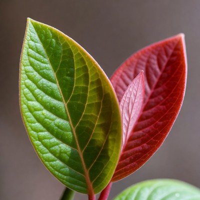 Green and Red New Leaves