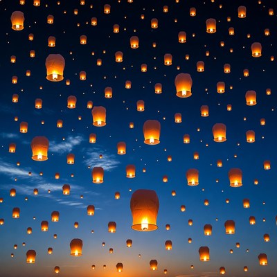 Sky Lantern Festival Night