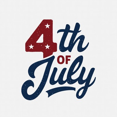 4th of July Text Illustration