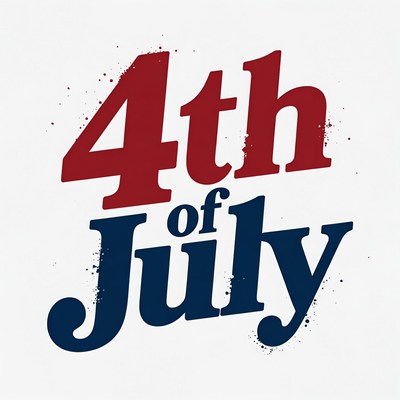 4th of July Text Graphic