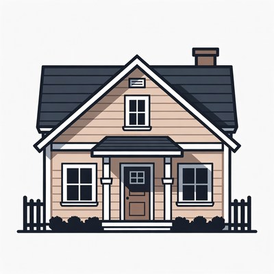 Cartoon House with Porch