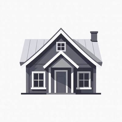 Cartoon Gray House Illustration