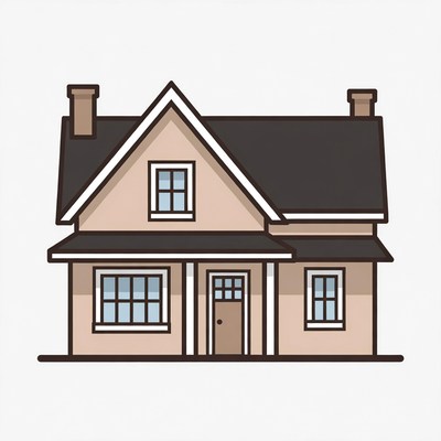 Cartoon House with Porch