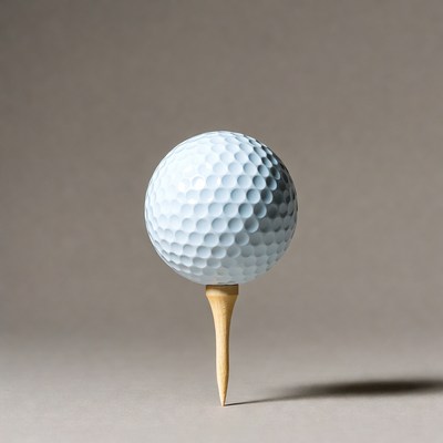 Golf ball on tee