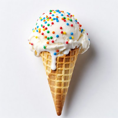 Ice Cream Cone with Sprinkles