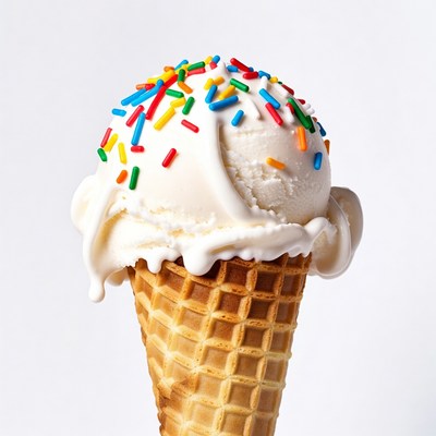 Ice Cream Cone with Sprinkles