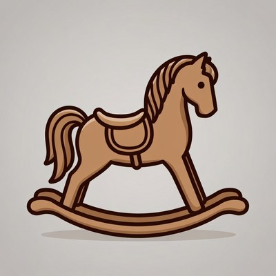 Wooden Rocking Horse Illustration