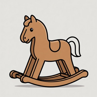 Brown Rocking Horse Illustration