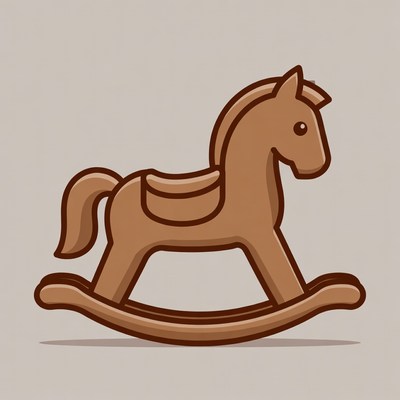 Brown Rocking Horse Illustration
