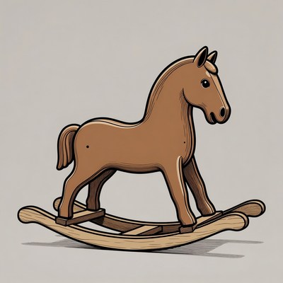 Wooden Rocking Horse Illustration