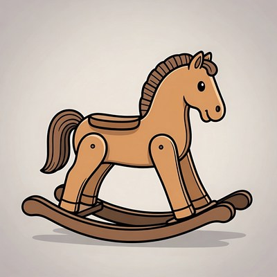 Wooden Rocking Horse Illustration