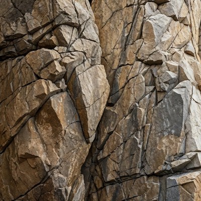 Rugged Gray Rock Cliff Face