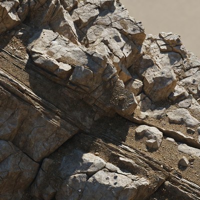 Rugged Sandstone Rocks and Sand