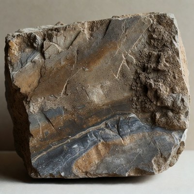 Rough layered sedimentary rock