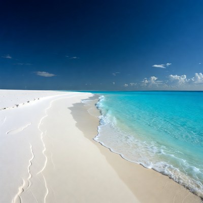 White sand beach turquoise ocean