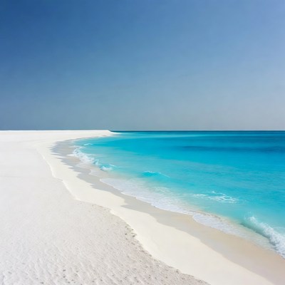White sand beach turquoise ocean
