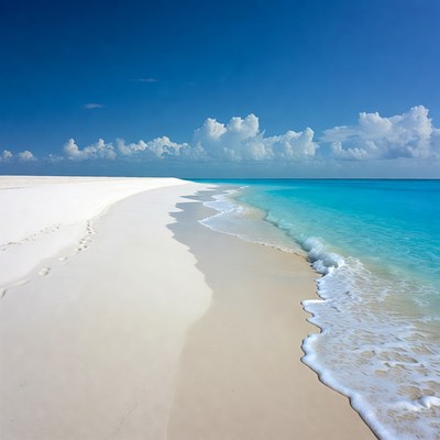 White sand beach turquoise ocean