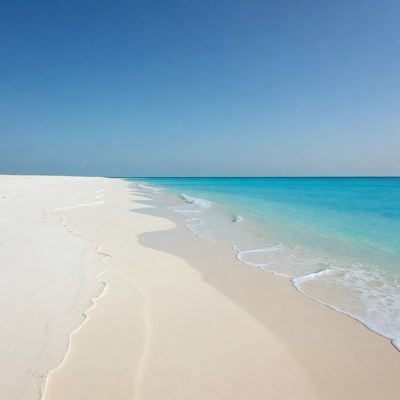 White sand beach turquoise ocean