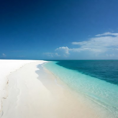 White sand beach turquoise ocean