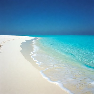 White sand beach turquoise ocean