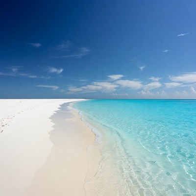 White sand beach turquoise ocean