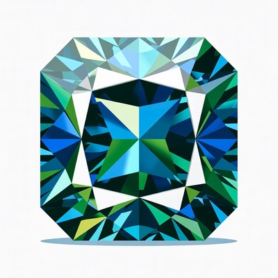 Emerald Green Square Cut Gemstone