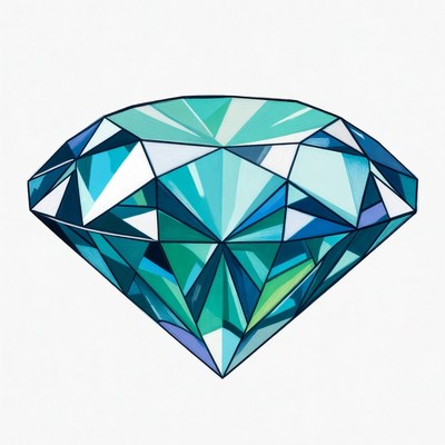 Blue Diamond Gem Illustration