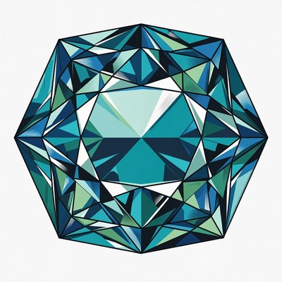 Blue Geometric Diamond Gem