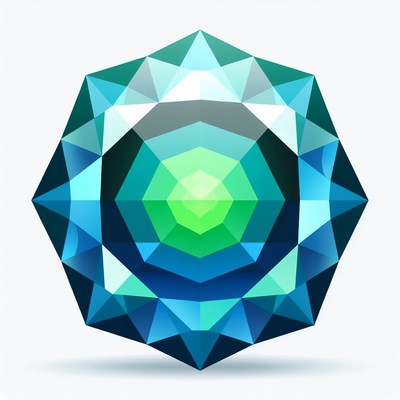 Blue Green Geometric Diamond Gem