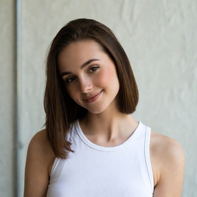 Smiling woman with bob haircut