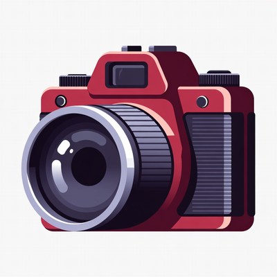 Red DSLR Camera Illustration
