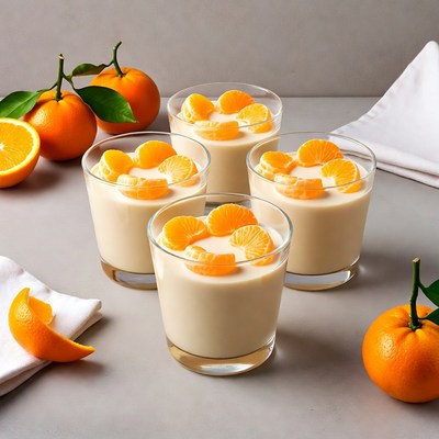 Creamy Custard with Mandarin Oranges