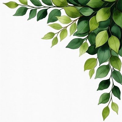Green Leaf Border Illustration
