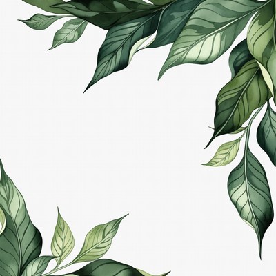 Green Leaves Corner Illustration