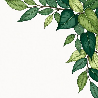 Green Leaves Border Illustration