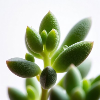 Succulent Plant Buds with Water Droplets