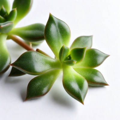 Succulent Plants on White Background