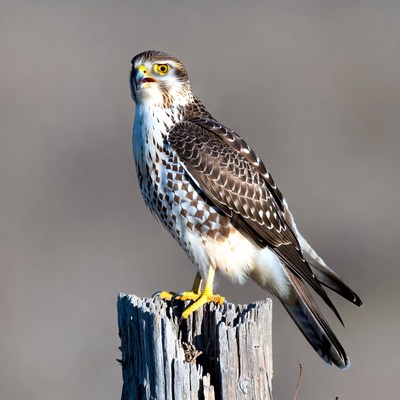 Juvenile American Kestrel on Stump