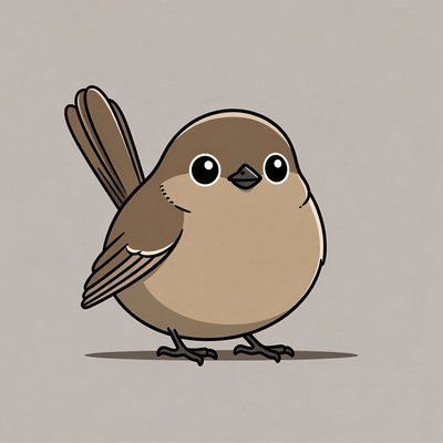 Cute chubby sparrow illustration