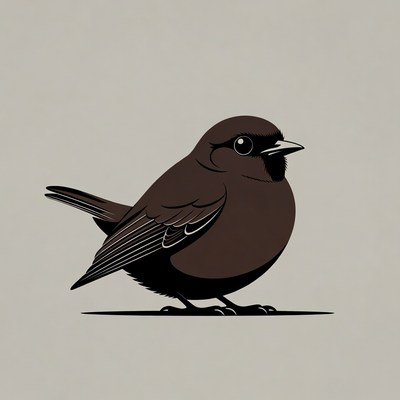 Brown bird illustration