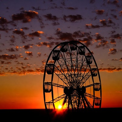 Ferris Wheel Silhouette at Sunset